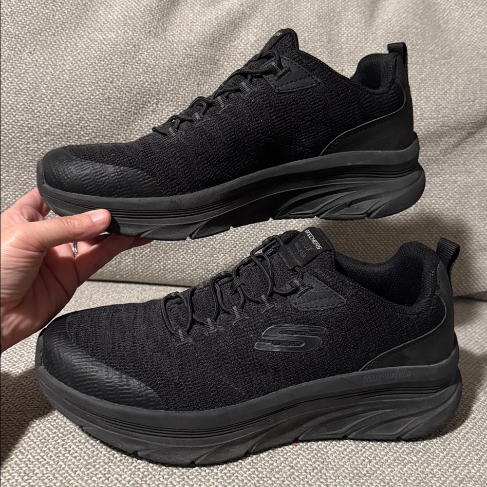Skechers D’LUX Walker Black Comfort Walkers 10 Extra wide - Picture 3 of 10